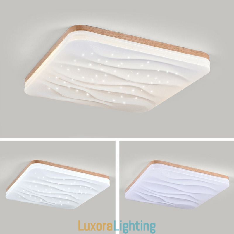 Designer Touch Decorative Japanese Acrylic Ceiling Light Square Corrugated Ceiling Lamp