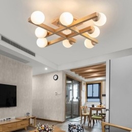 Designer Touch Decorative Japanese Wood Ceiling Light Magic Bean Molecular Ceiling Lamp