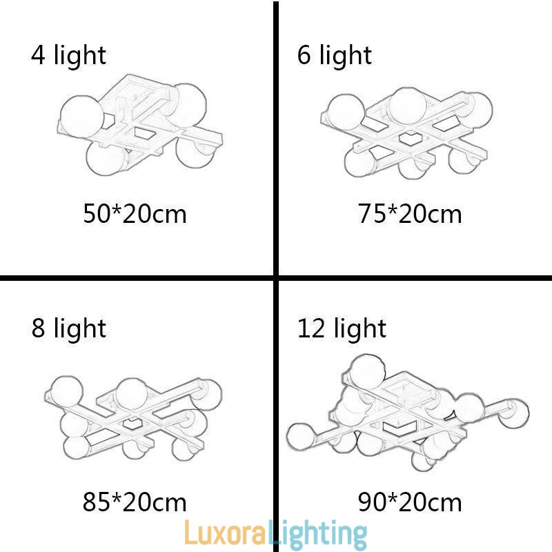 Designer Touch Decorative Japanese Wood Ceiling Light Magic Bean Molecular Ceiling Lamp