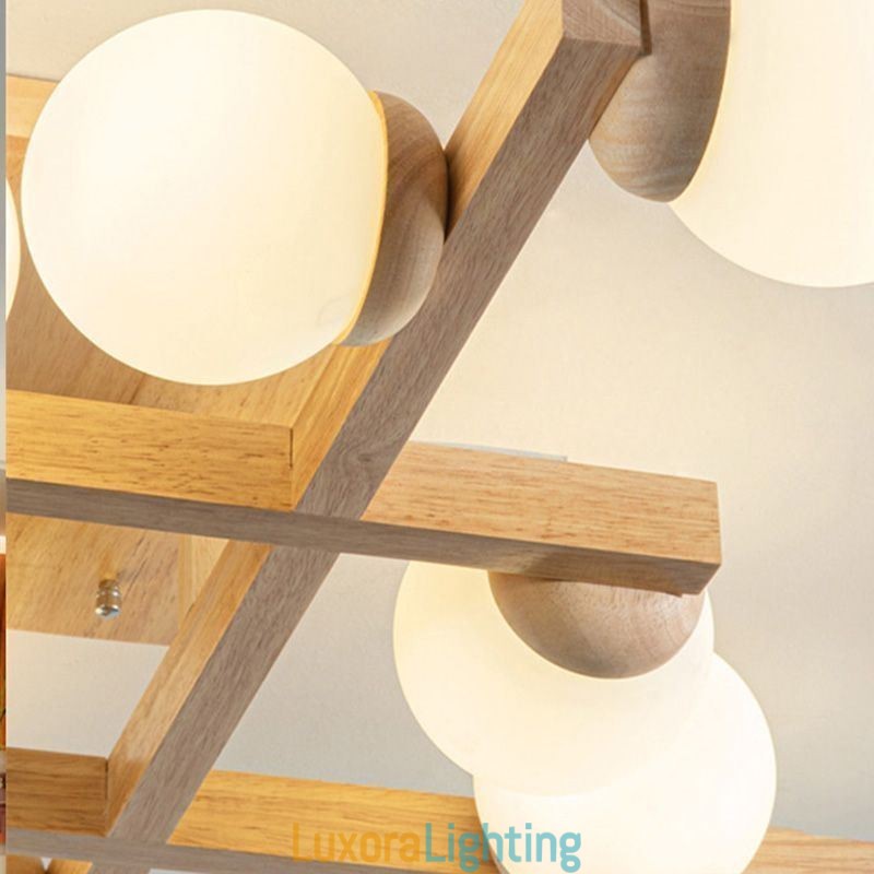 Designer Touch Decorative Japanese Wood Ceiling Light Magic Bean Molecular Ceiling Lamp
