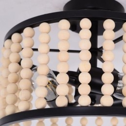 Designer Touch Decorative 3 Light Ceiling Lighting Wood Bead Ceiling Lampway Foyer
