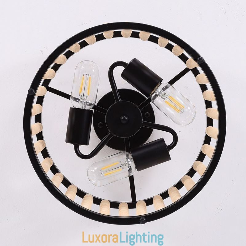 Designer Touch Decorative 3 Light Ceiling Lighting Wood Bead Ceiling Lampway Foyer