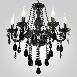 Designer Touch Decorative Chandelier Black Crystal Modern 6 Lights