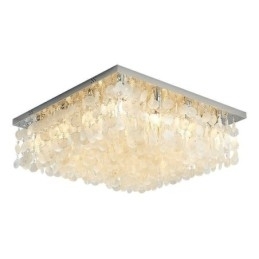 Designer Touch Decorative Modern White Shell Ceiling Light Fixture Flush Mount Chandelier