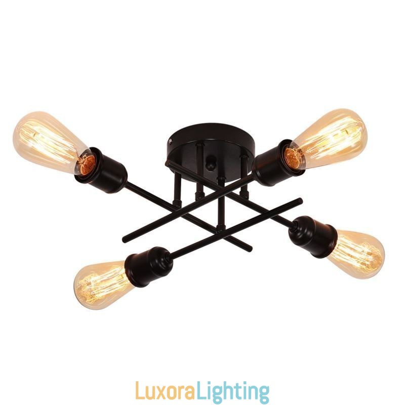 Designer Touch Decorative Flush Mount Ceiling Light Fixture 4 Light Socket
