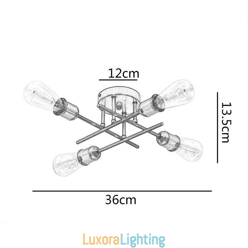 Designer Touch Decorative Flush Mount Ceiling Light Fixture 4 Light Socket