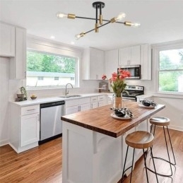 Designer Touch Decorative 4 Lights Black Sputnik Chandelier Mid Century Semi Flush Mount Ceiling Light