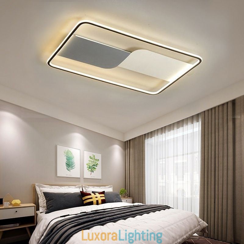Designer Touch Decorative Modern Ceiling Lights Fixture Rectangular Flush Mount Ceiling Lamps 90*60cm