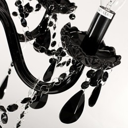 Designer Touch Decorative Chandelier Black Crystal Modern 6 Lights