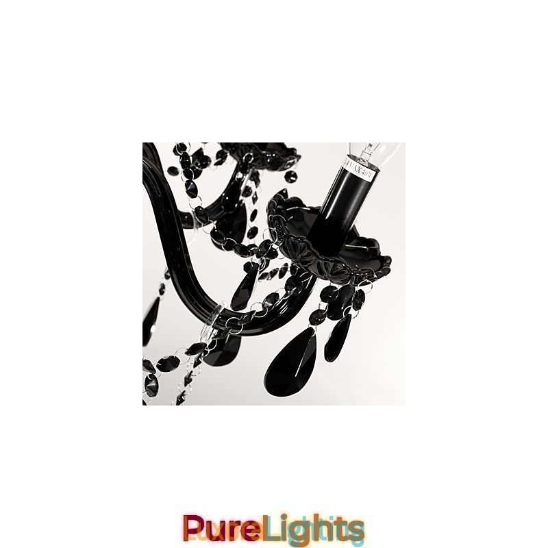 Designer Touch Decorative Chandelier Black Crystal Modern 6 Lights