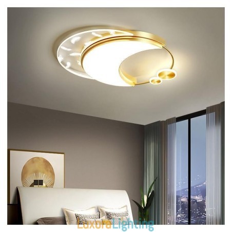 Designer Touch Decorative Flush Mount Modern Moon Shape Ceiling Light
