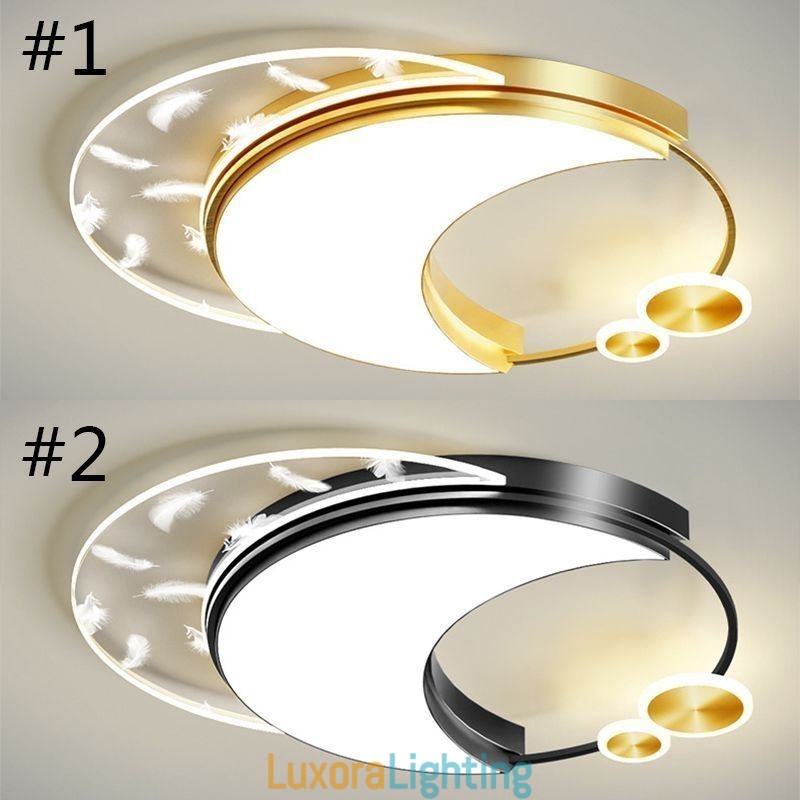 Designer Touch Decorative Flush Mount Modern Moon Shape Ceiling Light