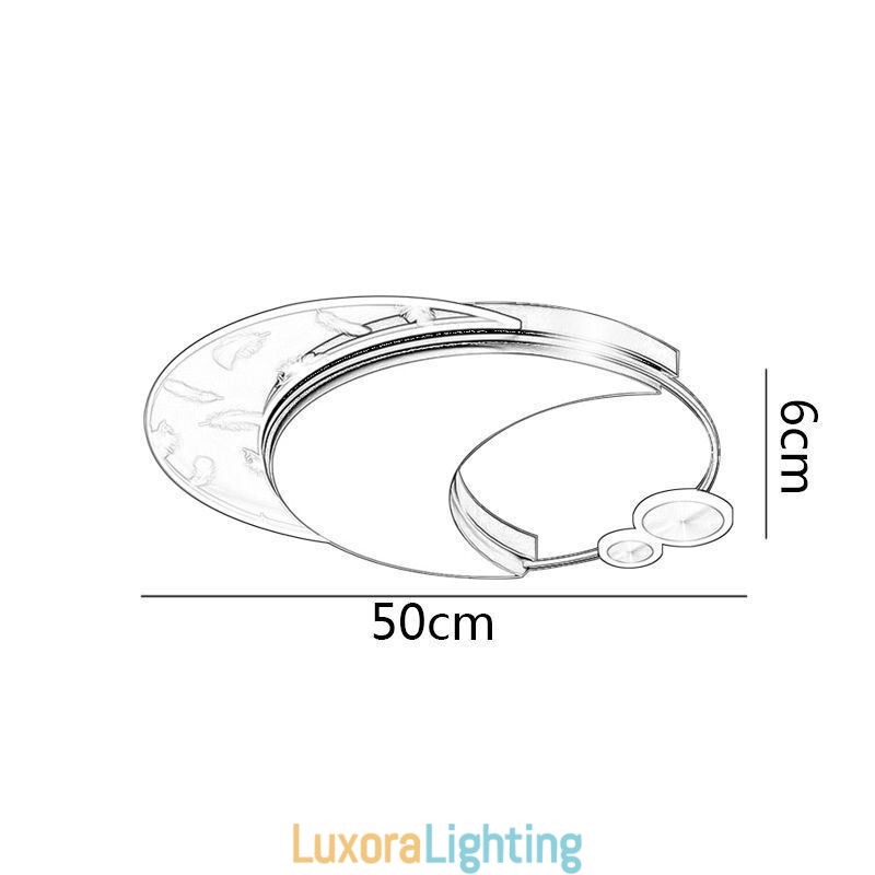 Designer Touch Decorative Flush Mount Modern Moon Shape Ceiling Light