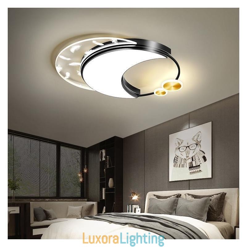 Designer Touch Decorative Flush Mount Modern Moon Shape Ceiling Light