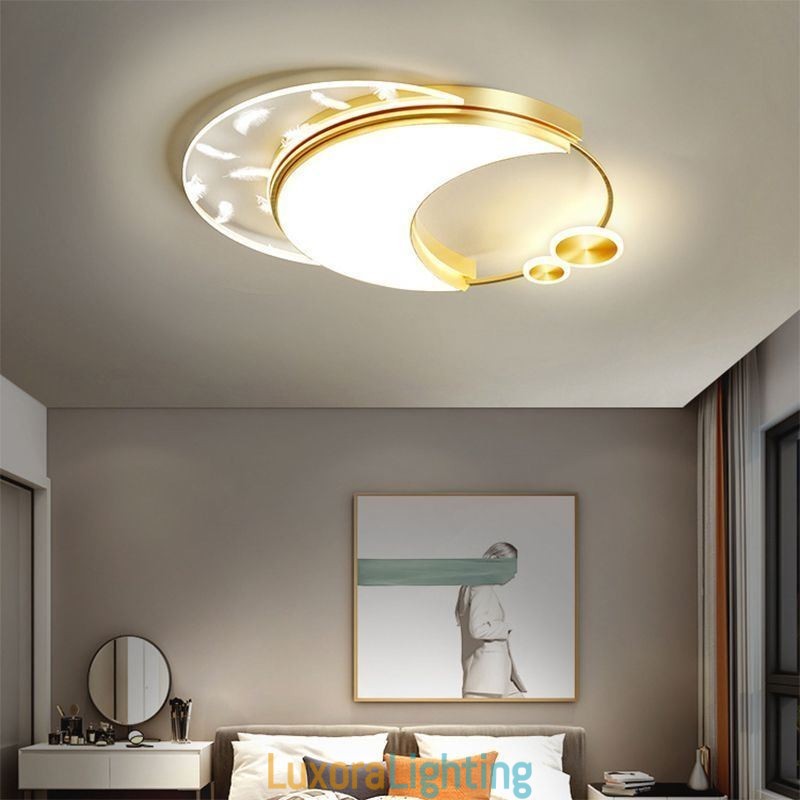 Designer Touch Decorative Flush Mount Modern Moon Shape Ceiling Light