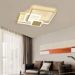Designer Touch Decorative Modern Golden Flush Mount Geometric Light Fixture Ceiling Light 2 Layer