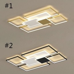 Designer Touch Decorative Modern Golden Flush Mount Geometric Light Fixture Ceiling Light 2 Layer