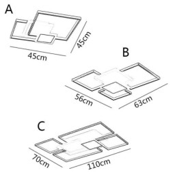 Designer Touch Decorative Modern Golden Flush Mount Geometric Light Fixture Ceiling Light 2 Layer