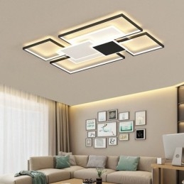 Designer Touch Decorative Modern Golden Flush Mount Geometric Light Fixture Ceiling Light 2 Layer