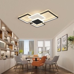 Designer Touch Decorative Modern Golden Flush Mount Geometric Light Fixture Ceiling Light 2 Layer