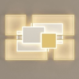 Designer Touch Decorative Modern Golden Flush Mount Geometric Light Fixture Ceiling Light 2 Layer