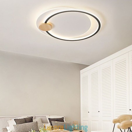 Designer Touch Decorative Modern Flush Mount Acrylic 2 Rings Ceiling Light Fixture