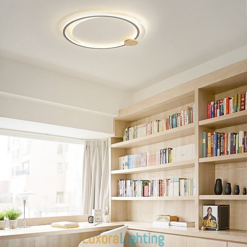 Designer Touch Decorative Modern Flush Mount Acrylic 2 Rings Ceiling Light Fixture