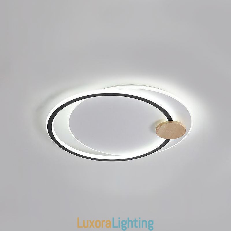 Designer Touch Decorative Modern Flush Mount Acrylic 2 Rings Ceiling Light Fixture