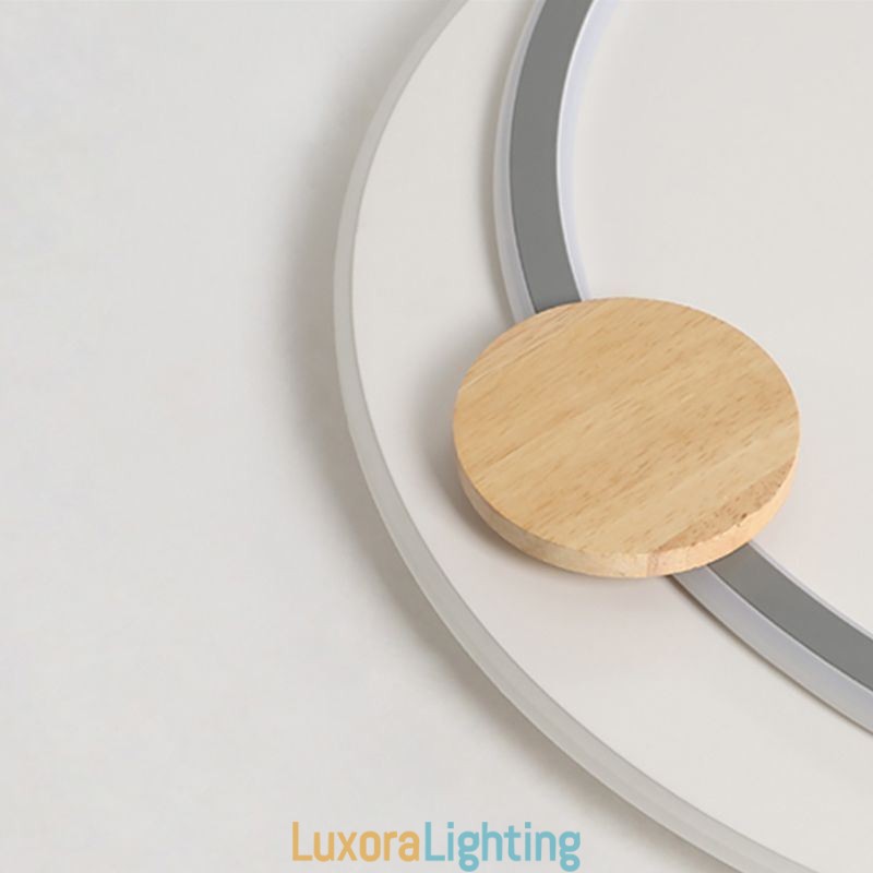 Designer Touch Decorative Modern Flush Mount Acrylic 2 Rings Ceiling Light Fixture