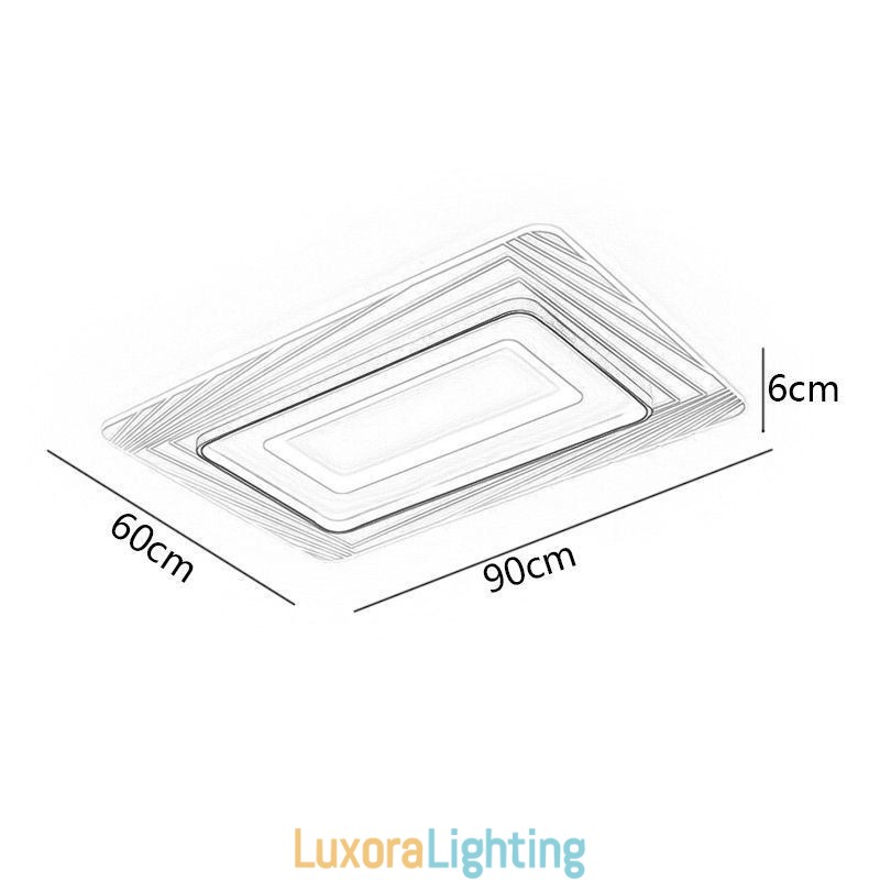 Designer Touch Decorative Rectangular Flush Mount Ceiling Light Minimalist Acrylic Ultrathin Ceiling Lamp
