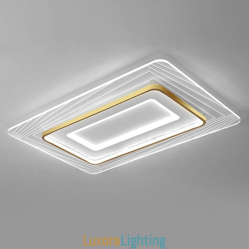 Designer Touch Decorative Rectangular Flush Mount Ceiling Light Minimalist Acrylic Ultrathin Ceiling Lamp