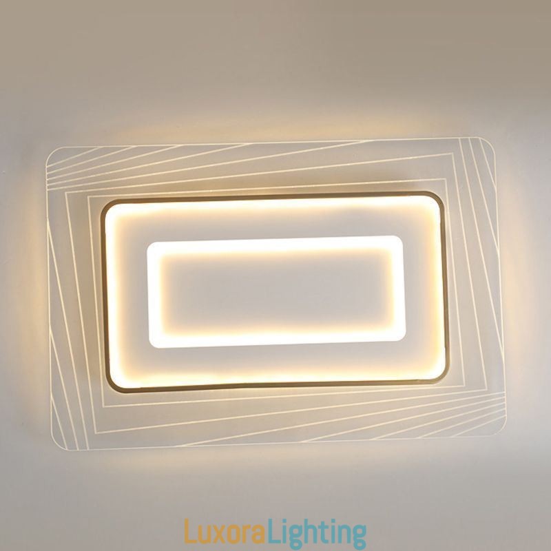Designer Touch Decorative Rectangular Flush Mount Ceiling Light Minimalist Acrylic Ultrathin Ceiling Lamp