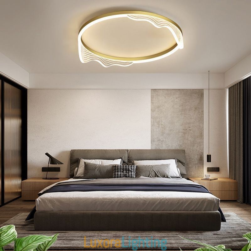 Designer Touch Decorative Flush Mount Circular Ceiling Light With Wavy Edge Decoration