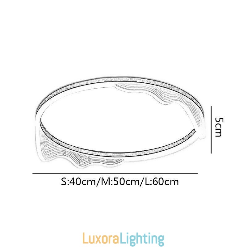 Designer Touch Decorative Flush Mount Circular Ceiling Light With Wavy Edge Decoration