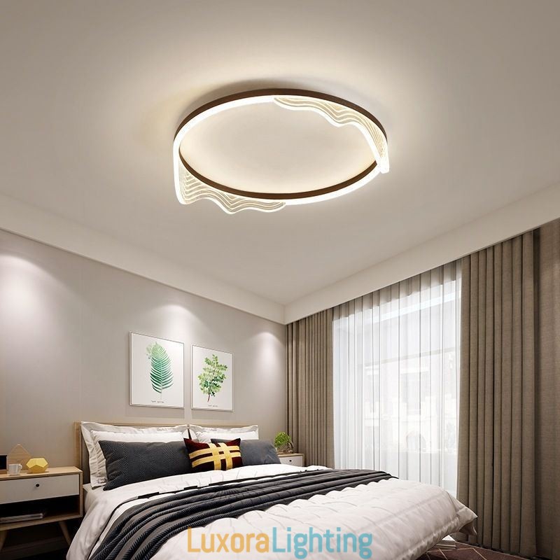 Designer Touch Decorative Flush Mount Circular Ceiling Light With Wavy Edge Decoration