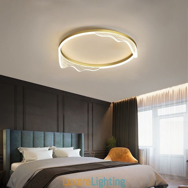 Designer Touch Decorative Flush Mount Circular Ceiling Light With Wavy Edge Decoration