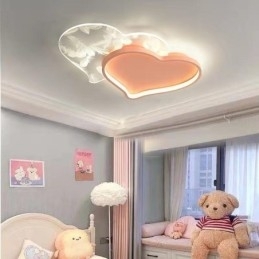 Designer Touch Decorative Modern Lights Heart Shape Flush Mount Ceiling Light Girls