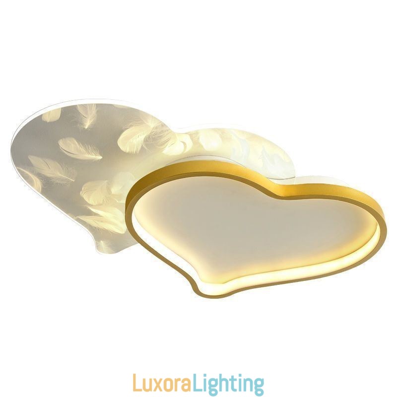 Designer Touch Decorative Modern Lights Heart Shape Flush Mount Ceiling Light Girls
