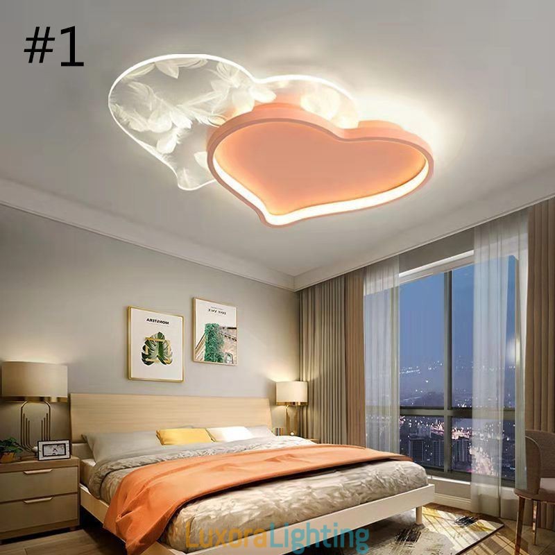 Designer Touch Decorative Modern Lights Heart Shape Flush Mount Ceiling Light Girls