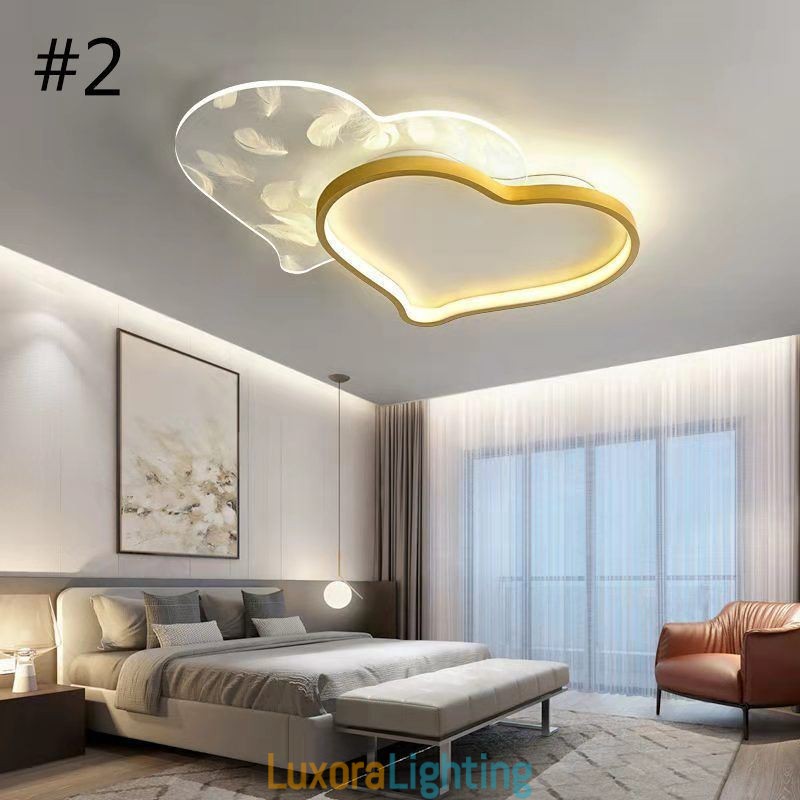 Designer Touch Decorative Modern Lights Heart Shape Flush Mount Ceiling Light Girls