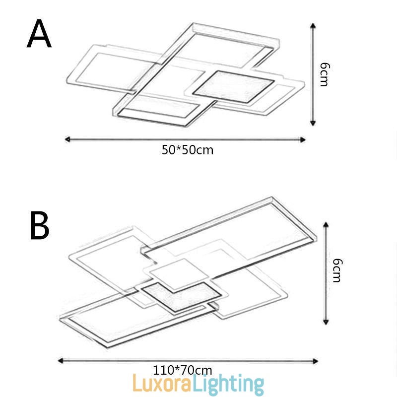 Designer Touch Decorative Modern Ceiling Lamp Square Acrylic Flush Mount Ceiling Lights Fixture
