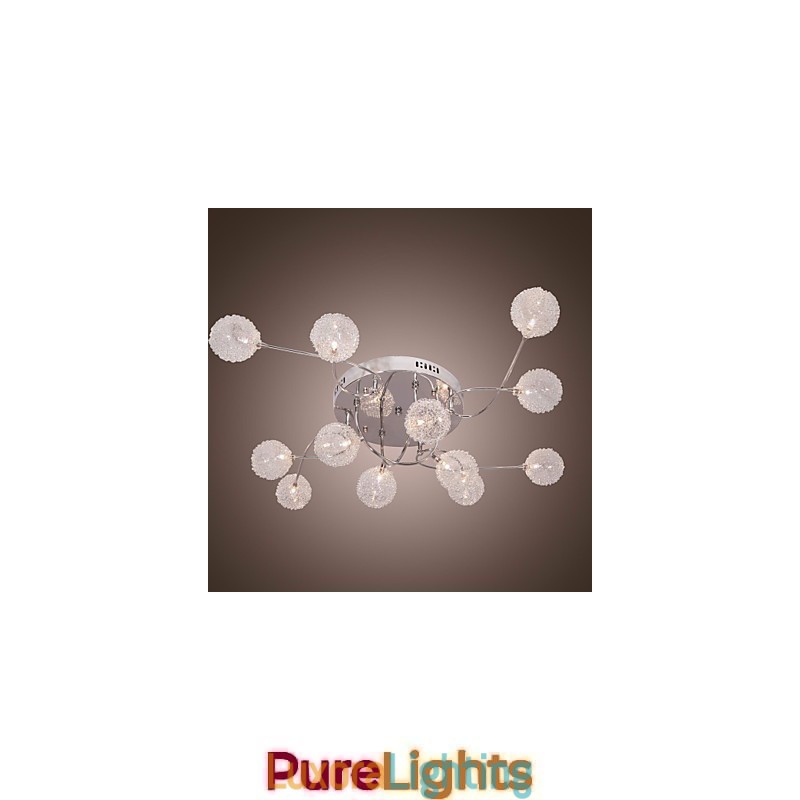 Designer Touch Decorative G4 12 light Iron Flush Mount Light with Aluminum Shades