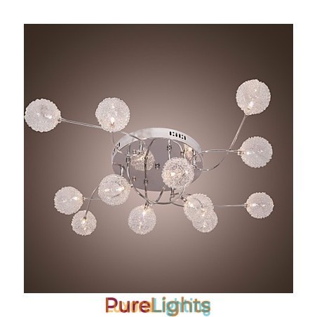 Designer Touch Decorative G4 12 light Iron Flush Mount Light with Aluminum Shades