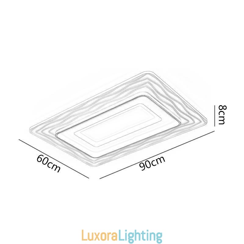 Designer Touch Decorative Rectangular Flush Mount Minimalist Acrylic Ultrathin Ceiling Lamp