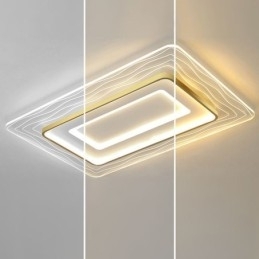 Designer Touch Decorative Rectangular Flush Mount Minimalist Acrylic Ultrathin Ceiling Lamp