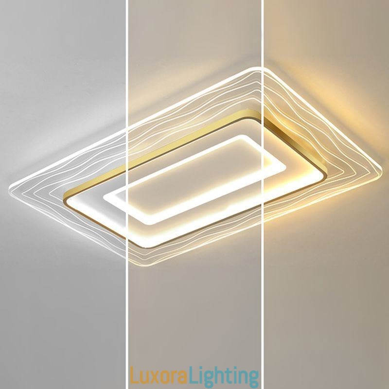 Designer Touch Decorative Rectangular Flush Mount Minimalist Acrylic Ultrathin Ceiling Lamp