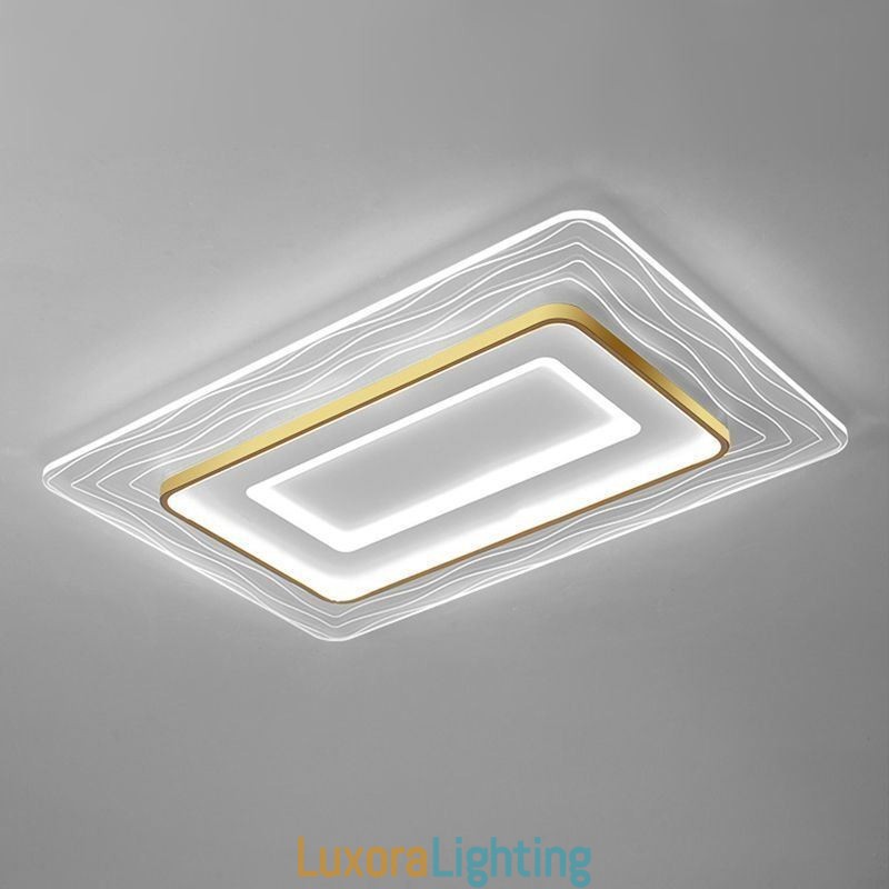 Designer Touch Decorative Rectangular Flush Mount Minimalist Acrylic Ultrathin Ceiling Lamp