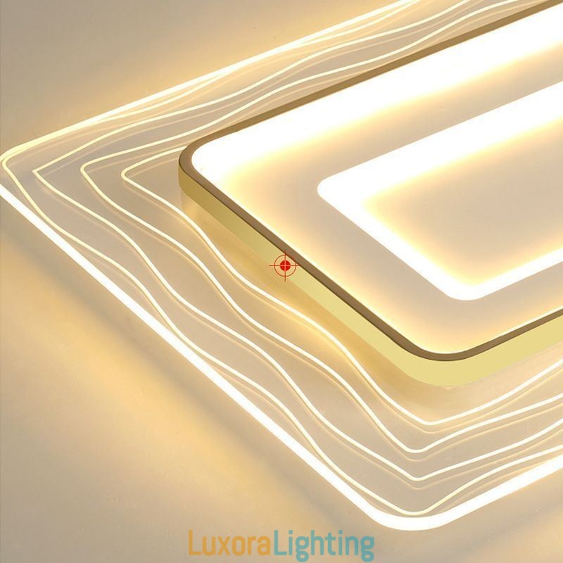 Designer Touch Decorative Rectangular Flush Mount Minimalist Acrylic Ultrathin Ceiling Lamp