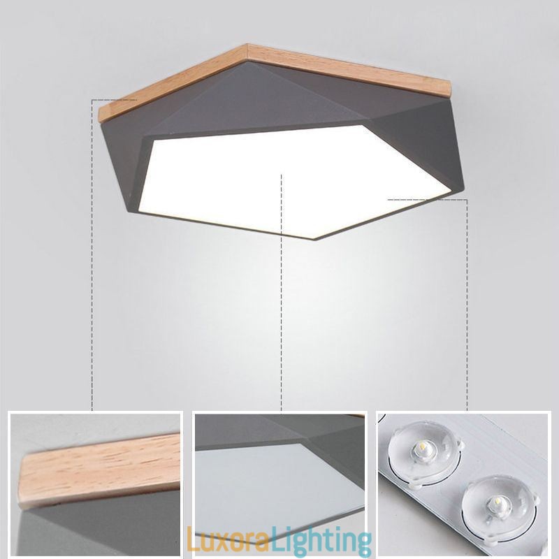 Designer Touch Decorative Modern Ceiling Light Diamond Shape Design Dimmable Flush Mount Ceiling Lights Fixture