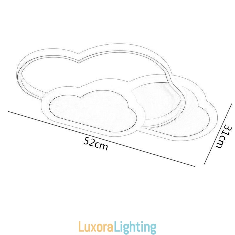 Designer Touch Decorative Modern Creative Acrylic Lights Cloud Shape Flush Mount Ceiling Light